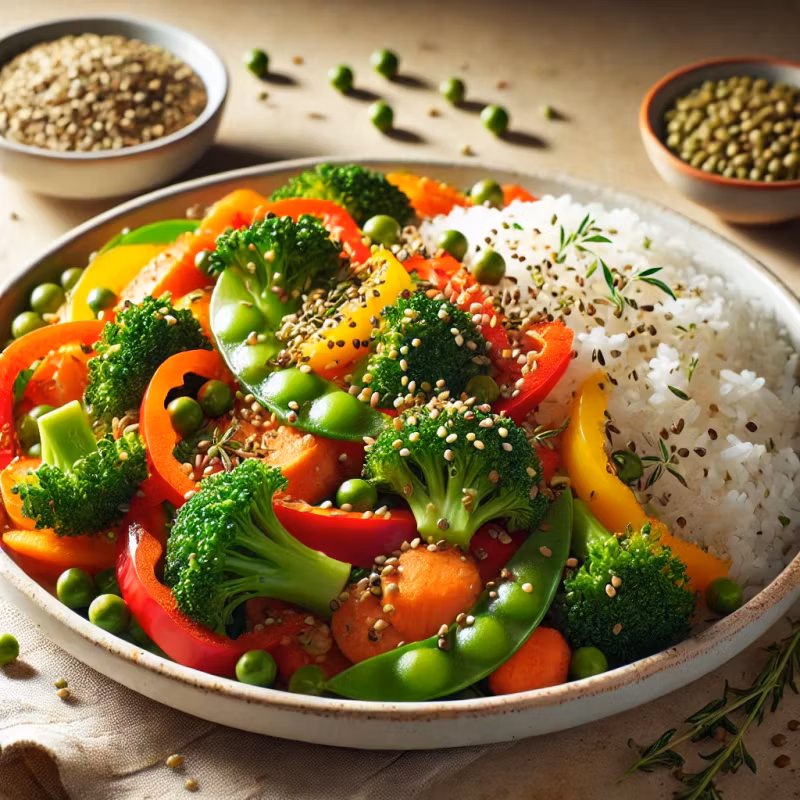 Grönsakswok med Hampafrön