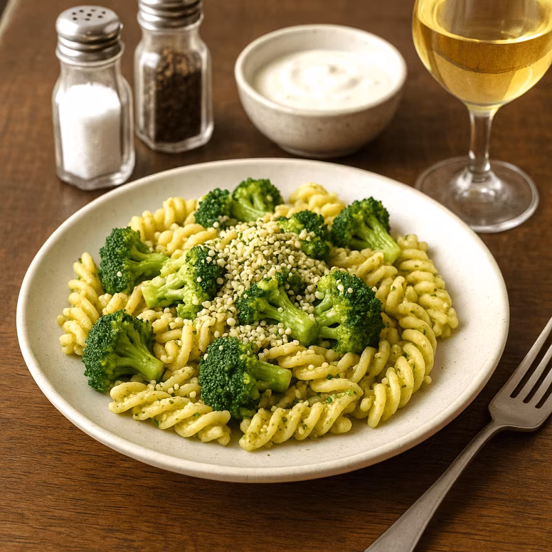 Rostad Broccoli Pastasallad med HampaPesto