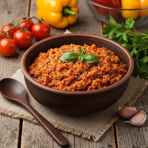 Vegetarisk Köttfärssås med Hampafrön
